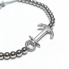 316L Stainless Steel Anchor Adjustable Bracelet - 26cm Slider Chain, 10.5g Jewelry