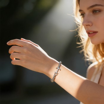 316L Stainless Steel Anchor Adjustable Bracelet - 26cm Slider Chain, 10.5g Jewelry