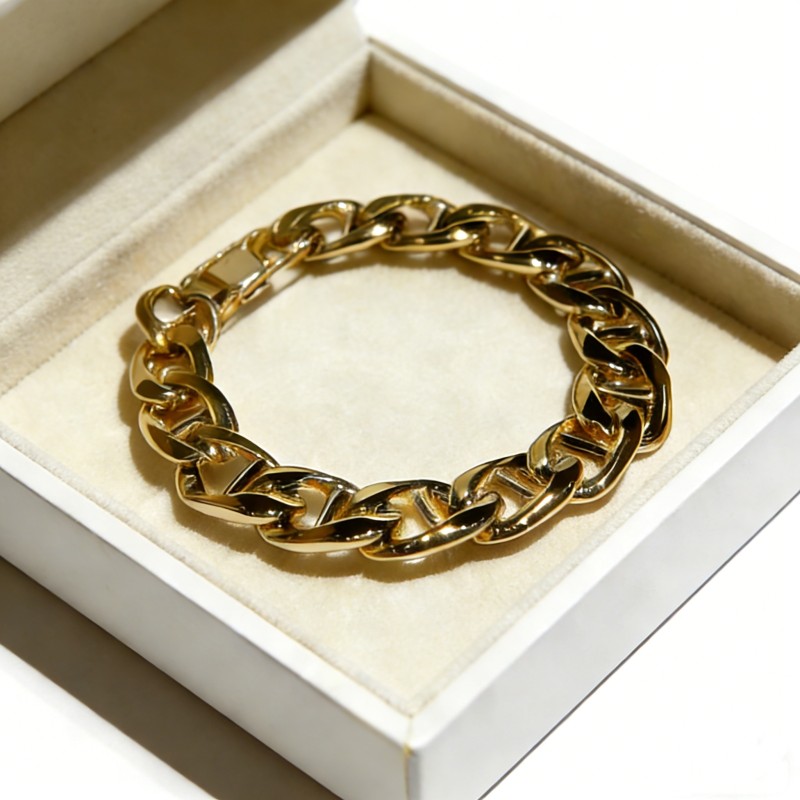 316L Stainless Steel Chunky Link Bracelet – 23×12mm, 32.8g