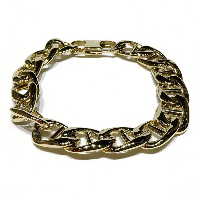 316L Stainless Steel Chunky Link Bracelet – 23×12mm, 32.8g