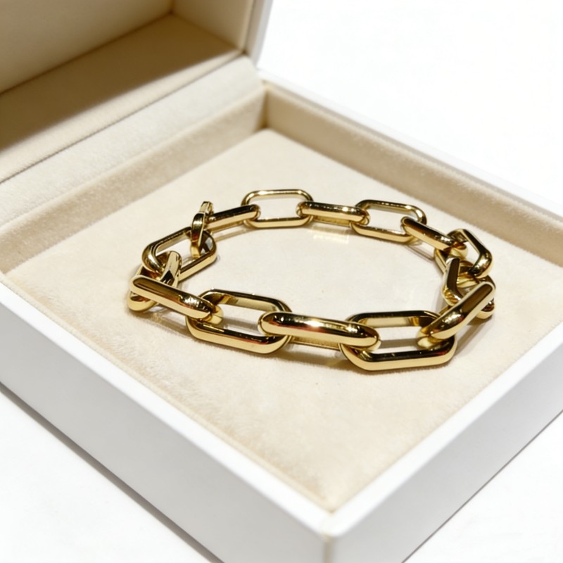 316L Stainless Steel Link Chain Bracelet – 22×10mm, Durable 30g