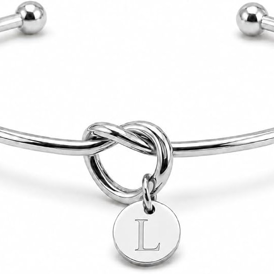 LemonRose Initial Bracelets for Women - Dainty Tie the Knot Letter A-Z 14K Gold Plated for Women Gold Cuff Bracelet for Womens Jewelry Personalized Bridesmaid Proposal Gifts