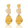 PVD 14K Gold & High Polish 316 Stainless Steel & Double-Drop Earrings with Zircon