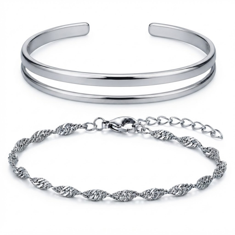 LemonRose 14K Gold Plated Bracelets for Women Bangle Stack 3 Pcs Set | Stainless Steel Base, Waterproof 14K Gold Plated, Non-Tarnish Design, For Daily Wear Or Beach, Birthday Gifts For Women