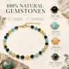 LemonRose Beaded Bracelets for Women 6mm Natural Stone 6.7 to 8.2 Inch | Natural Agate Turquoise, Adjustable Lobster Clasp, Durable Non-Elastic Chain, Birthday Graduation Gifts for Women, 6mm Bead