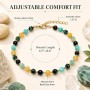 LemonRose Beaded Bracelets for Women 6mm Natural Stone 6.7 to 8.2 Inch | Natural Agate Turquoise, Adjustable Lobster Clasp, Durable Non-Elastic Chain, Birthday Graduation Gifts for Women, 6mm Bead