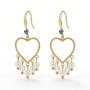 High Polish & PVD 14k Gold Elegant 316 Stainless Steel Heart Drop Earrings