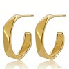 High Polish & PVD 14k Gold Stylish 316 stainless steel twisted hoop earrings