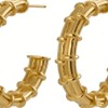 High Polish & PVD 18k Gold 316 Stainless Steel & Textured Hoop Earrings