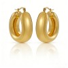 High Polish & PVD 18k Gold 316 Stainless Steel Chunky Hoop Earring