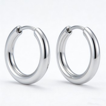 High Polish 316 Stainless Steel & Hoop Earrings