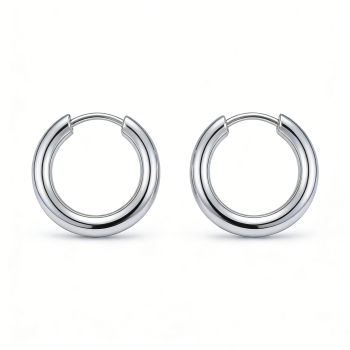High Polish 316 Stainless Steel & Hoop Earrings