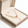316L Stainless Steel Gold-Plated Layered Necklace – Shell Pearl & Zircon Accents, 40+5cm, 3.5mm, 13.12g