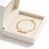 PVD 14k Gold Stainless Steel Pearl Bracelet - 17cm Adjustable Chain, 3.2g Freshwater Pearl Jewelry