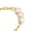 PVD 14k Gold Stainless Steel Pearl Bracelet - 17cm Adjustable Chain, 3.2g Freshwater Pearl Jewelry