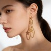 PVD 14K Gold & High Polish 316 Stainless Steel Double-Hoop Earrings with Zircon Star