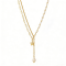 316L Stainless Steel Gold-Plated Layered Necklace – Shell Pearl Accents, 40+5cm, 2.6mm Width, 6.4g