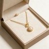 316L Stainless Steel Gold-Plated Necklace with Pearl Pendant – 46cm Length, 3mm Width, 10.9g