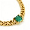 Gold-Plated 316L Stainless Steel Chain Necklace with Zircon Stone Accent – Adjustable 48+5cm