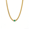 Gold-Plated 316L Stainless Steel Chain Necklace with Zircon Stone Accent – Adjustable 48+5cm