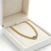 Gold-Plated 316L Stainless Steel Chain Necklace with Zircon–Adjustable 48+5cm