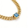 Gold-Plated 316L Stainless Steel Chain Necklace with Zircon–Adjustable 48+5cm