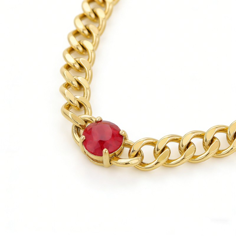 Gold-Plated 316L Stainless Steel Chain Necklace–48+5cm Adjustable Length, 8.0mm Width, 44.1g