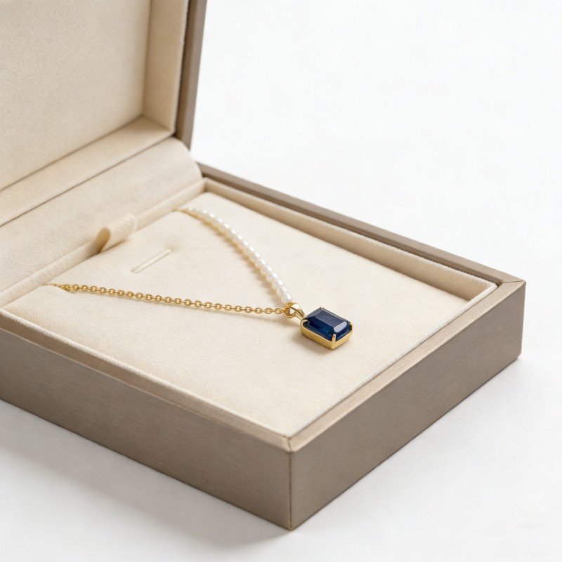 Gold-Plated 316L Stainless Steel Pendant Necklace with Pearl – Adjustable 40+5cm