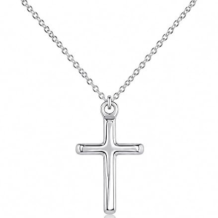 LemonRose Cross Necklace for Women, Dainty 14K Gold Plated Cross Pendant Necklace Women's Small Simple Cross Necklaces Religious Charm Jewelry Gifts