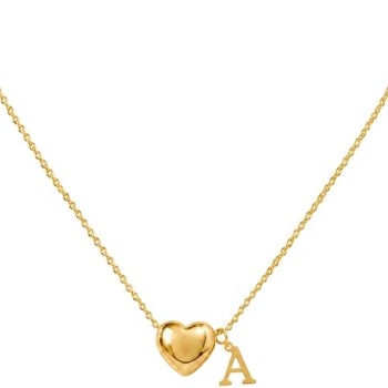 LemonRose Initial Necklaces for Women Dainty Gold/Silver Heart Letter A-Z Pendant Necklace Trendy Jewelry Heart Necklaces for Women Personalized Gift for Birthday Anniversary Graduation
