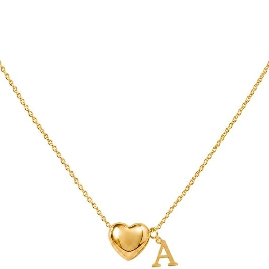 LemonRose Initial Necklaces for Women Dainty Gold/Silver Heart Letter A-Z Pendant Necklace Trendy Jewelry Heart Necklaces for Women Personalized Gift for Birthday Anniversary Graduation