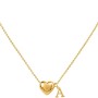 LemonRose Initial Necklaces for Women Dainty Gold/Silver Heart Letter A-Z Pendant Necklace Trendy Jewelry Heart Necklaces for Women Personalized Gift for Birthday Anniversary Graduation