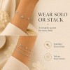 LemonRose Bracelets for Women 14K Gold Plated Stainless Steel Durable Break-Resistant Dainty Clover Bracelet Cubic Zirconia Trendy Jewelry Gifts for Everyday Stacking Beach