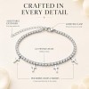 LemonRose Gold Cross Tennis Bracelet - Non-Tarnish Stainless Steel 14K Gold Plated Cubic Zirconia Bracelet, Adjustable Dainty Religious Charm Jewelry Gifts for Women