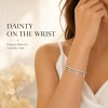 LemonRose Gold Cross Tennis Bracelet - Non-Tarnish Stainless Steel 14K Gold Plated Cubic Zirconia Bracelet, Adjustable Dainty Religious Charm Jewelry Gifts for Women
