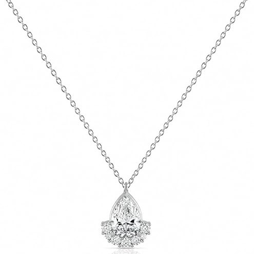 LemonRose necklace for women Elegant Dainty Teardrop Pendant cubic zirconia necklace Gold/Silver necklaces for women trendy Everyday Wear & Gift for Birthday Anniversary