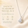 LemonRose necklace for women Elegant Dainty Teardrop Pendant cubic zirconia necklace Gold/Silver necklaces for women trendy Everyday Wear & Gift for Birthday Anniversary