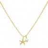 LemonRose Gold Starfish Necklace for Women 14k Gold Plated Dainty Pearl Pendant Necklace Trendy Summer Beach Jewelry Ocean Lover Birthday Gifts for Women