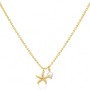 LemonRose Gold Starfish Necklace for Women 14k Gold Plated Dainty Pearl Pendant Necklace Trendy Summer Beach Jewelry Ocean Lover Birthday Gifts for Women
