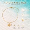 LemonRose Gold Starfish Necklace for Women 14k Gold Plated Dainty Pearl Pendant Necklace Trendy Summer Beach Jewelry Ocean Lover Birthday Gifts for Women