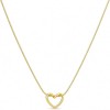 LemonRose Dainty Gold Heart Necklace for Women 14k Gold Plated Heart Pendant Choker Necklaces Small Gold Love Open Heart Chain Necklace for Women Simple Gold Necklace for Women Trendy Jewelry Gifts