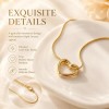 LemonRose Dainty Gold Heart Necklace for Women 14k Gold Plated Heart Pendant Choker Necklaces Small Gold Love Open Heart Chain Necklace for Women Simple Gold Necklace for Women Trendy Jewelry Gifts