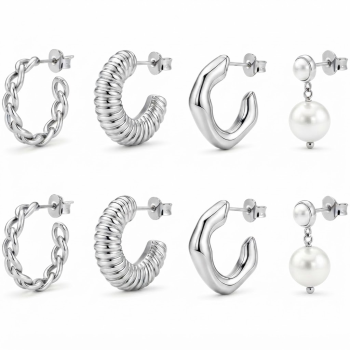 LemonRose Hoop Earrings for Women, Hypoallergenic Gold/Silver Hoops Stacks for Multiple Piercings, Dainty Cute Mini Lightweight Cartilage Studs Trendy Jewelry Gift