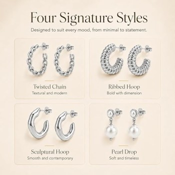 LemonRose Hoop Earrings for Women, Hypoallergenic Gold/Silver Hoops Stacks for Multiple Piercings, Dainty Cute Mini Lightweight Cartilage Studs Trendy Jewelry Gift